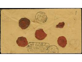 3 Ngr. auf gelb, 3 Einzelwerte, mit 1 Ngr. auf mattgraurot und 1851/63, 3 Pfg. grün, mit Doppelkreisstempel "LEIPZIG 24/IX 62