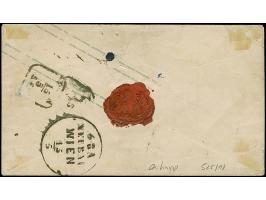 1 Ngr. auf mattgraurot, 2 Einzelwerte, jeweils links an der Randlinie geschnitten und teils gering berührt, zusammen mit 2 Ng