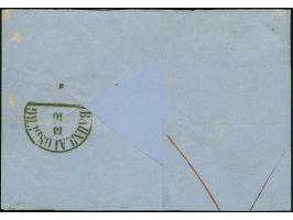 2 Ngr. auf blau, 4 Einzelwerte, 2 unten leicht berührt, sonst alle voll- bis breitrandig, mit Nr. "2" und nebengesetztem Dopp