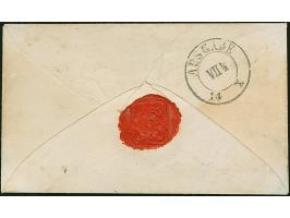 ½ Ngr. auf grau, voll- bis breitrandig, mit blauen Doppelkreisstempel "LEIPZIG 13/X." auf kleinem Orts-Briefkuvert mit nebeng