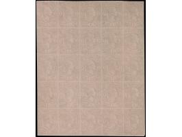 1 Ngr. auf rosa im senkrechten 25er-Block, links oben etwas berührt, sonst voll-bis breitrandig, ungebraucht ohne Gummi mit s