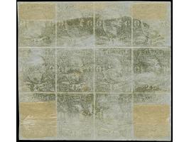 ½ Ngr. auf grau, Type I, waagerechter 12-Block, voll- bis breitrandig, ungebraucht mit nicht originalem Gummi, einmal zwische