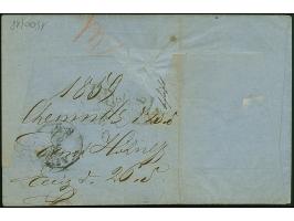 ½ Ngr. auf grau und 2 Einzelwerte 1 Ngr. auf mattgraurot, alle Type I, zusammen mit Preußen 1850, ½ Sgr. rotorange, mit Nr."8