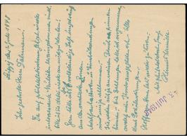 “27/Leipzig 2” auf Karte Ziffern 10 Pfg., mit Zufrankatur 2, 24 und 40 Pfg., mit verschiedenen Aufdrucken, als R-Karte von “L