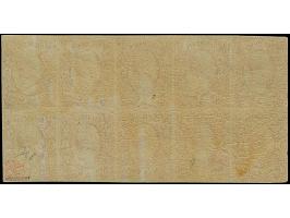 5 Ngr. scharlachrot, vollständiger Schalterbogen von 10 Marken, teils entlang der Randlinie geschnitten, unten 2 kleine Rands