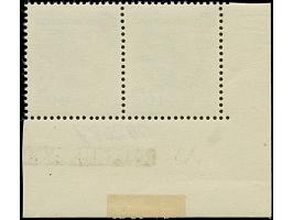 Rotes Kreuz 40 Pfg. im waagerechten Paar aus der linken unteren Bogenecke mit handschriftlich korrigierter Bogenlaufnummer "0