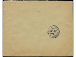 “MECKLENBURG” violetter L1 mit handschriftlichem Datum “16/III.05” auf Vordruckbrief mit Ausgabe 1904 20 C. orange mit Feders