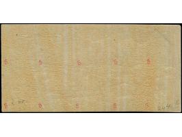 5 Ngr. ziegelrot (backsteinrote Nuance aus einer frühen Auflage), kompletter Schalterbogen von 10 Marken, berührt bis breitra