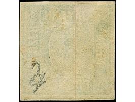 9 Kreuzer bläulichgrün in Type III, sehr schön farbfrisch und allseits voll- bis breitrandig, ungebraucht mit verlaufenem Res