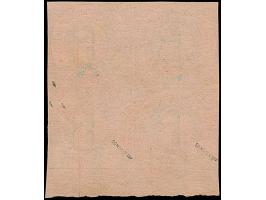 6 Kreuzer auf rosa im 4er-Block, dabei ein Wert in Type B, farbfrisch und voll- bis breitrandig geschnitten, unten mit ca. 7 