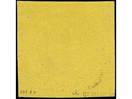 9 Kreuzer auf gelb, Type I, farbfrisch und allseits überrandig, mit Teilen aller 8 Nachbarmarken (sogenannter 'Kleiner 9er-Bl