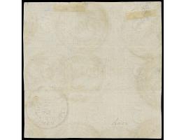 5 Silbergroschen braunpurpur im 9er-Block, oben etwas angeschnitten und rechts unten leicht berührt, sonst voll- bis überrand