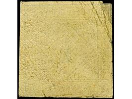 1 Kreuzer auf Altelfenbein, Type III, allseits voll- bis meist breitrandig, ungebraucht mit großen Teilen des Originalgummis.