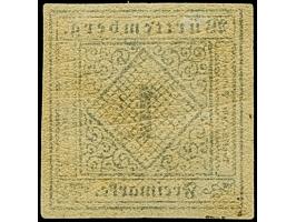 1 Kreuzer auf hellgraugelbem Seidenpapier, Type III, farbfrisch und gleichmäßig breitrandig, ungebraucht mit frischem Origina