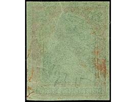 1902, Germania 25 Pfg. als ungezähnter Probedruck in dunkelorange/braunschwarz auf hellgrünem Papier ohne Gummierung, kleine 