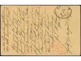 1877, GALATI 13.AUG.77 cds. in black on 5 b. postal stationery card used uprated with two 5 b. ochre, registration mark “Ra=1