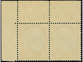 1933, Hindenburg 100 Pfg. mit Wasserzeichen 2 im waagerechten Paar aus der rechten oberen Bogenecke mit Walzendruck-Kombinati