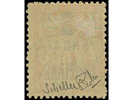 1904, Sage 25 c. on 4 a. red-orange on salmon, Type I Setting L-H-O, fresh colours, used with cds. “ZANZIBAR 22 JUIL. 04”, ve