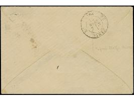 10 C. ockerbraun, Spitzen nach oben, farbfrisch, mit sauber auf- und nebengesetztem blauem französischem Beutestempel “AMIENS