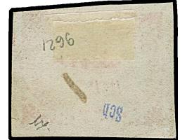 1858, Turkish Admiralty Steamship Co: &nbsp;Admiralty adhesive (-) in deep claret shade, imperforate with large margins on th