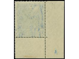 1948, Schwarzaufdruck 5 M. , linke untere Bogenecke mit Plattennummer "1" (spiegelverkehrt), postfrisch, kleine Falzspur im U