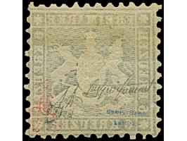 6 Kr. dunkelblau, farbfrisch, gut zentriert und einwandfrei gezähnt, ungebraucht mit unauffälligen Falzspuren. Eine seltene M