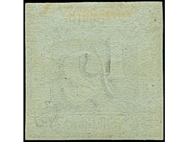 ½ Sgr. auf mattbläulichgrün, sehr schöne frische Farbe und allseits gleichmäßig breitrandig, ungebraucht mit Originalgummi. I