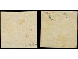 6 Kr. dunkelrosarot, 2 Einzelwerte in Type IA bzw. IB, beide farbfrisch und vollrandig, ungebraucht mit Originalgummi. Ein We