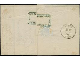 kleiner Schild 2 Gr. ultramarine, zwei Stücke, entwertet durch EKr. “METZ 9 1 72" in Doppelfrankatur mit Frankreich Cérès 40 