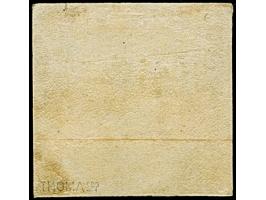 3 Kr. gelb, sehr schön farbfrisch und ausgabetypisch bis überrandig geschnitten, ungebraucht mit originaler Gummierung (etwas