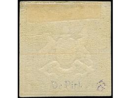 18 Kreuzer tiefblau, allseits voll- bis überrandig, oben mit schmalem Bogenrand, ungebraucht mit frischem Originalgummi. Tade