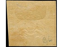 1 Kr. sepia, farbfrisch, in ausgabetypischem Schnitt, links mit schmalem Bogenrand, gute Wappenprägung, ungebraucht mit frisc