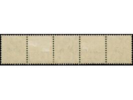 1916, 25 (Pf.) auf 25 Pfg. orange, waagerechter 5er-Streifen mit alle fünf verschiedenen Versuchsaufdrucken, ungebraucht, dre