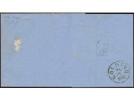 1864, Large oval type, 2 sk. blue and 4 sk. red, tied by no. "3" with adjacent "K.D.P.A. LÜBECK 27/7" to lettersheet to Horse