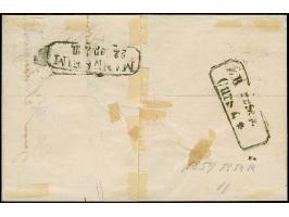 "51" GRABEN sauber auf 3 Kr. auf grün, teils berührt, mit zweimal nebengesetztem DKr. auf komplettem Faltbrief 1857 nach Mann