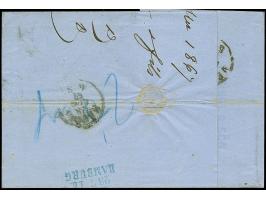 1864, 16 sk. olive and two copies 3 sk. lilac, all nice fresh colour, tied by duplex "39/KBH.JB.PSTCT 22 7" to letter sheet f