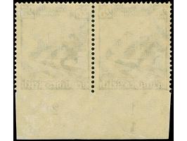 1935, Eisenbahn 25 Pfg. unten ungezähnt im waagerechten Unterrandpaar mit Formnummer “1”, ungebraucht mit Gummifehlern. Das P