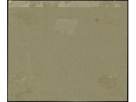 1942, Braunes Band 42 Pfg. als gezähnter Probedruck in Schwärzlichgraubraun (2x) bzw. in Schwärzlichorangebraun (2x) auf Vorl