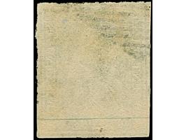 1854, 1. Münchner Druck 40 Rp. mittelgelboliv, allseits weißrandig, entwertet durch schwarze Raute und Teil eines Rundstempel