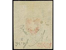 1850, ORTS-POST 2½  Rp. mit Kreuzeinfassung, farbfrisch und breitrandig, leicht entwertet durch Teilabschlag "P.P.". Einwandf