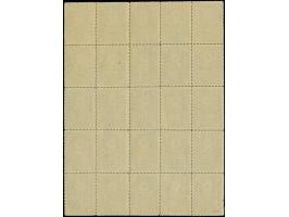 1921, Religious Tribunals 5 pia. ultramarine complete sheet of 25 typo overprinted 1337 without margins as usual, showing all