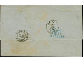 2 Sch. karmin im senkrechten 3er-Streifen, farbfrisch und gut durchstochen mit sauber aufgesetztem Doppelkreisstempel "LUEBEC