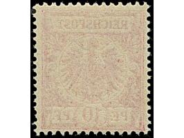 10 Pfg. magenta (dunkelkarmin quarzend), ist farbfrisch und sehr gut gezähnt, ungebraucht mit voller Originalgummierung und i