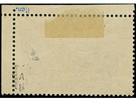 3 M. violettschwarz, Zähnungslöcher 25 : 17, aus der rechten oberen Bogenecke (Ränder gekürzt), ungebraucht &nbsp;und in tade