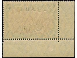 1906/19, 2½ Dollar auf 5 M. Friedensdruck, Zähnungslöcher 26:17, Wertaufdruck nach links mit lackartig glänzendem Aufdruck mi