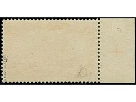 1 M. karminrot, Zähnungslöcher 25 : 16, farbfrisch und gut gezähnt mit linkem Seitenrand mit der Formnummer “17”. Die ungebra