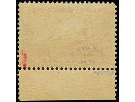 Versuchsauflage mit Linienzähnung 11½: 1900, Reichspost 3 M., Unterrandstück in Type I, ist farbfrisch und sehr gut gezähnt. 