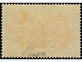 Amtlich nicht ausgegeben: 5 M. mit Aufdruck mit kommaförmigem i-Punkt und Plattenfehler “Punkt vor L in VOLK” (Feld 18). Die 