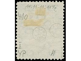 2 M. grauviolett, Type 1, gezähnt L 11 : 11 : 11 : 11½ und mit Wasserzeichen 1Y (Bogenfeld 410), sauber gestempelt mit drei v