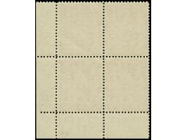 3 M. dunkelrotlila, zweimal Type I (unten) und zweimal Type Ia (oben) und mit Wasserzeichen 1Y im Viererblock aus der rechten